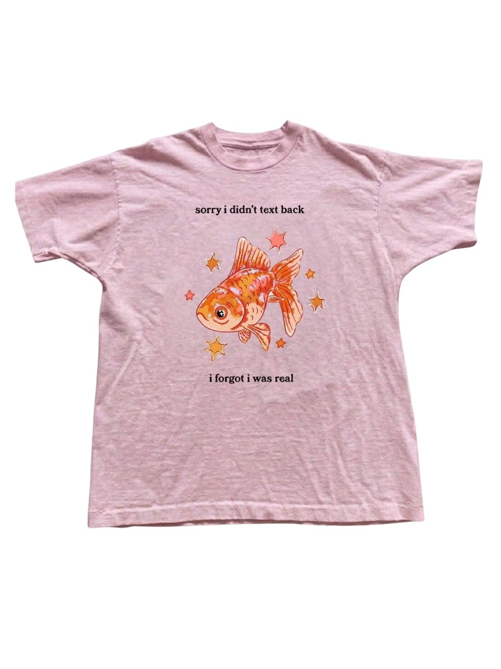 Gildan Pink Goldfish Graphic Tee
